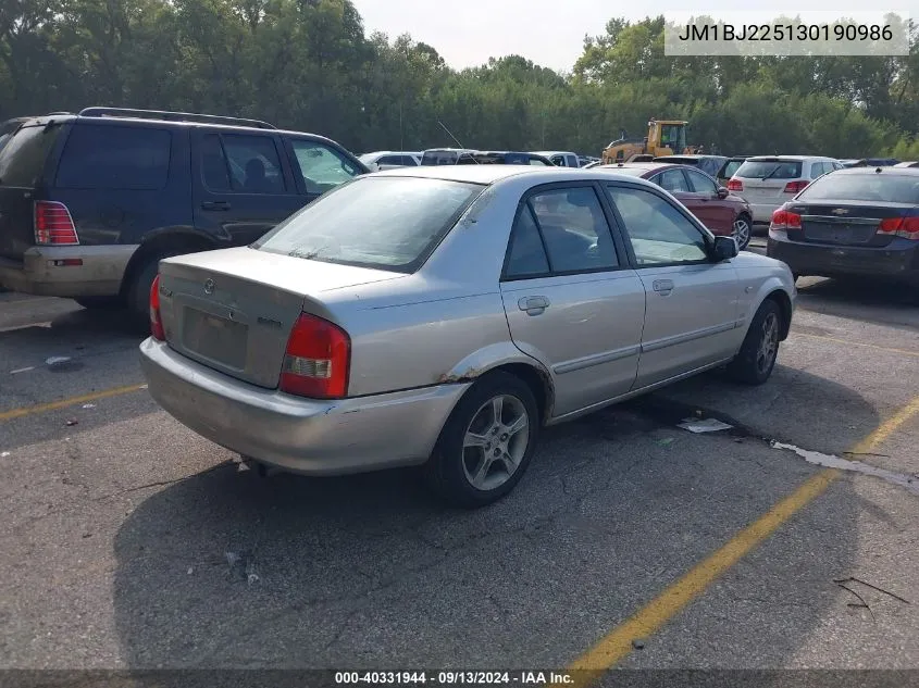 2003 Mazda Protege Dx/Lx/Es VIN: JM1BJ225130190986 Lot: 40331944