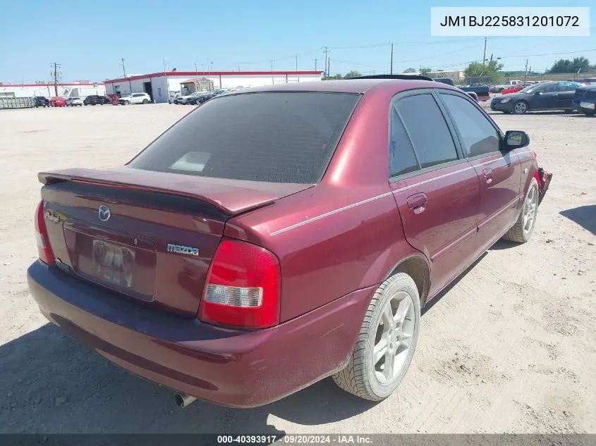 2003 Mazda Protege Dx/Es/Lx VIN: JM1BJ225831201072 Lot: 40393917