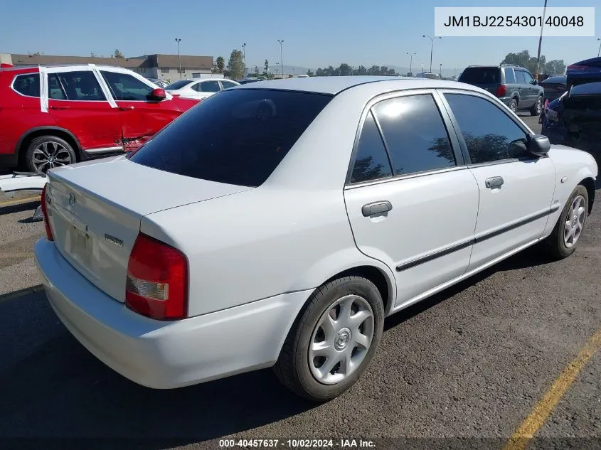 2003 Mazda Protege Dx/Es/Lx VIN: JM1BJ225430140048 Lot: 40457637