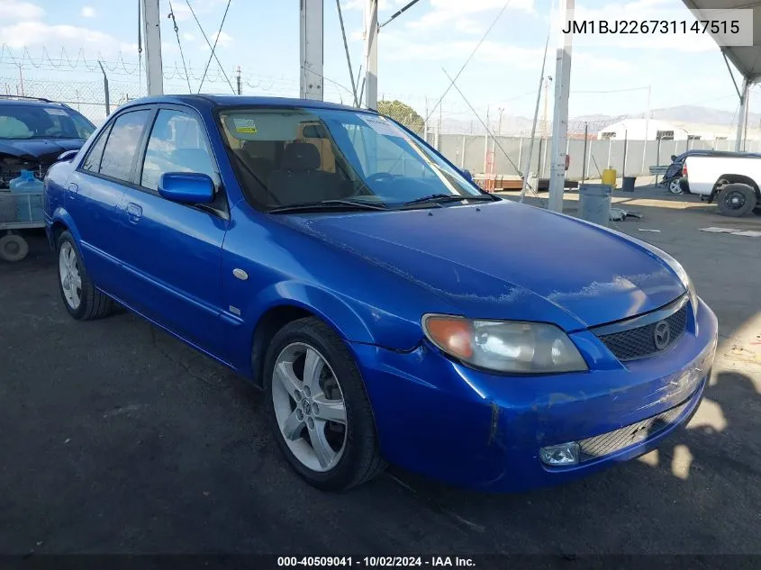 2003 Mazda Protege Dx/Lx/Es VIN: JM1BJ226731147515 Lot: 40509041