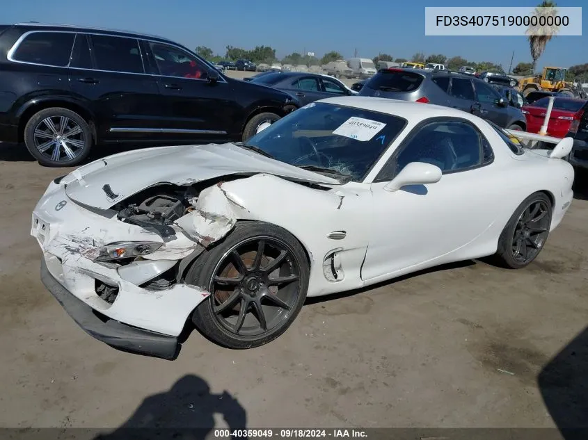 1997 Mazda Rx7 VIN: FD3S4075190000000 Lot: 40359049