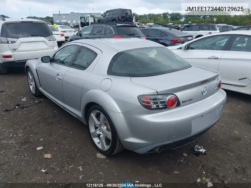 2004 Mazda Rx-8 VIN: JM1FE173440129625 Lot: 12116125