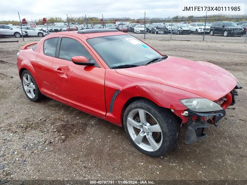 2004 Mazda Rx-8 6 Speed Manual VIN: JM1FE173X40111985 Lot: 40797791