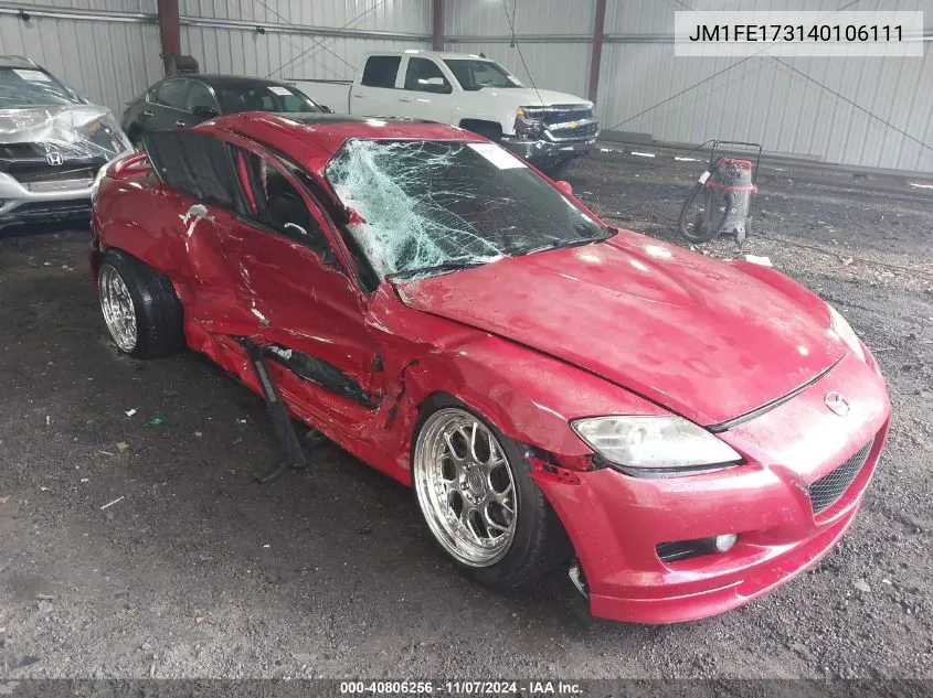 2004 Mazda Rx-8 6 Speed Manual (M6) VIN: JM1FE173140106111 Lot: 40806256