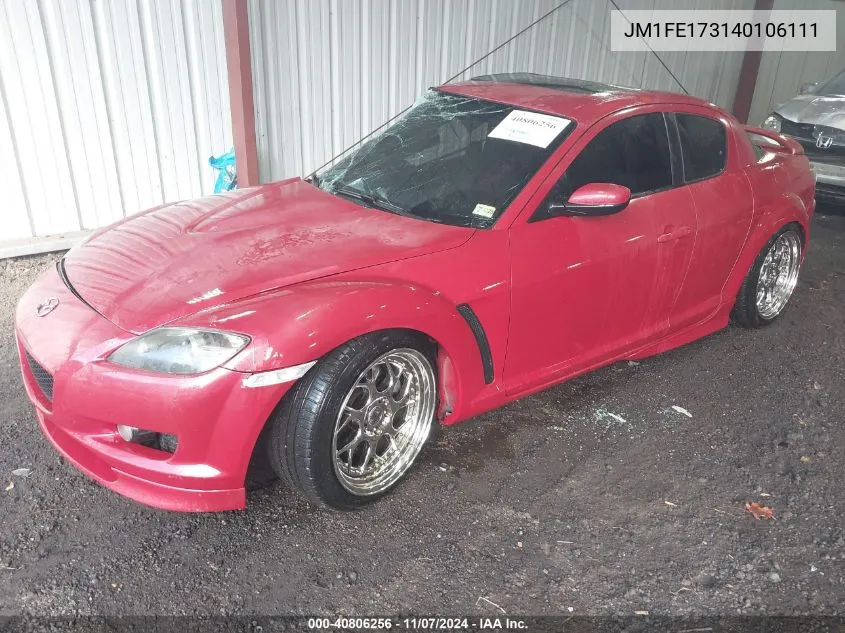 2004 Mazda Rx-8 6 Speed Manual (M6) VIN: JM1FE173140106111 Lot: 40806256