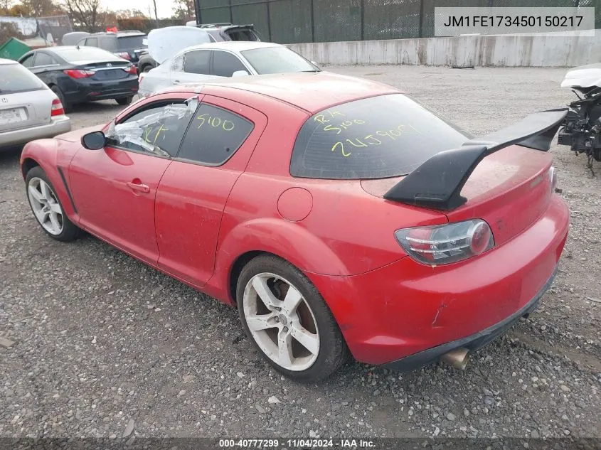 2005 Mazda Rx-8 6 Speed Manual VIN: JM1FE173450150217 Lot: 40777299