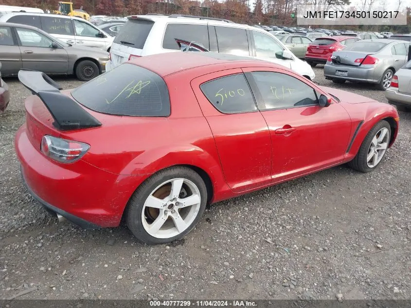 2005 Mazda Rx-8 6 Speed Manual VIN: JM1FE173450150217 Lot: 40777299