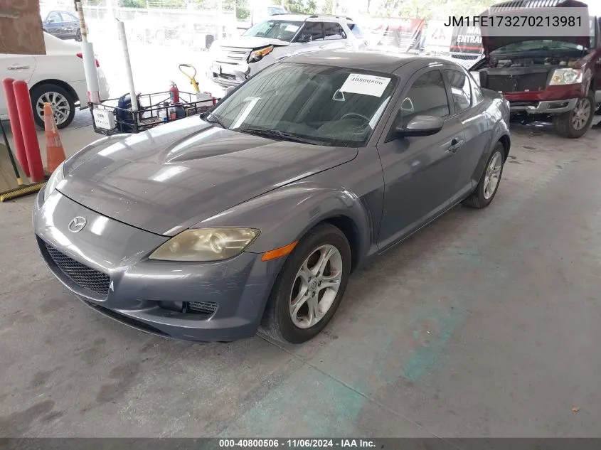 2007 Mazda Rx-8 Sport VIN: JM1FE173270213981 Lot: 40800506