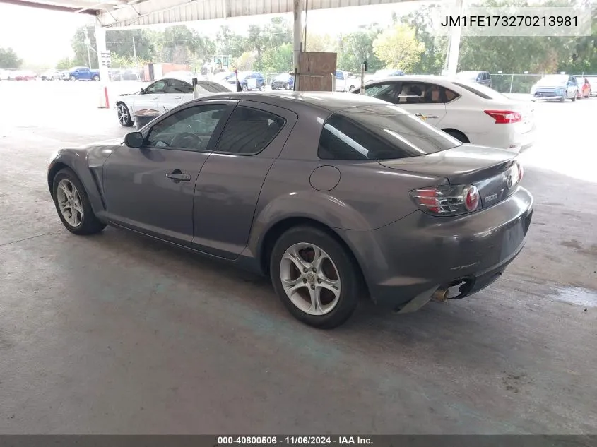 2007 Mazda Rx-8 Sport VIN: JM1FE173270213981 Lot: 40800506