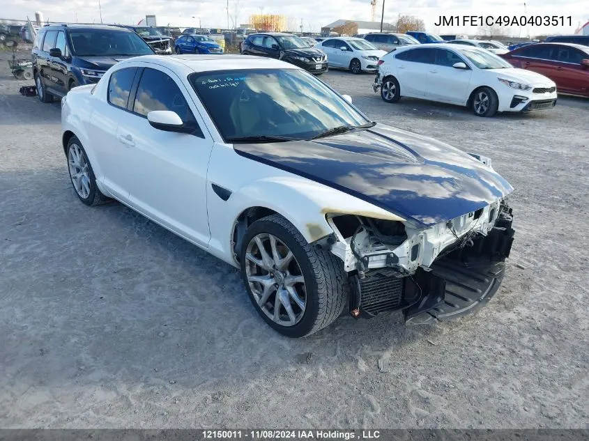 2010 Mazda Rx-8 VIN: JM1FE1C49A0403511 Lot: 12150011