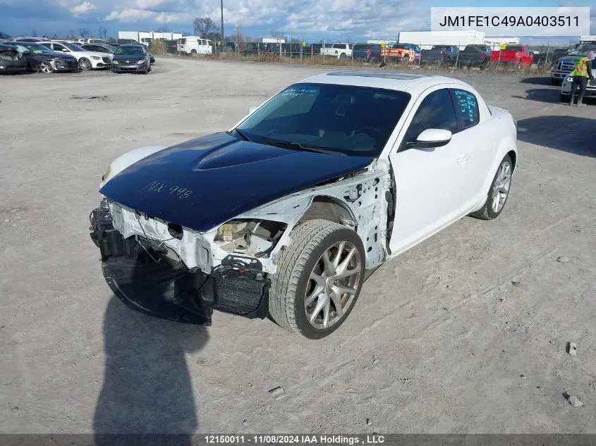 2010 Mazda Rx-8 VIN: JM1FE1C49A0403511 Lot: 12150011