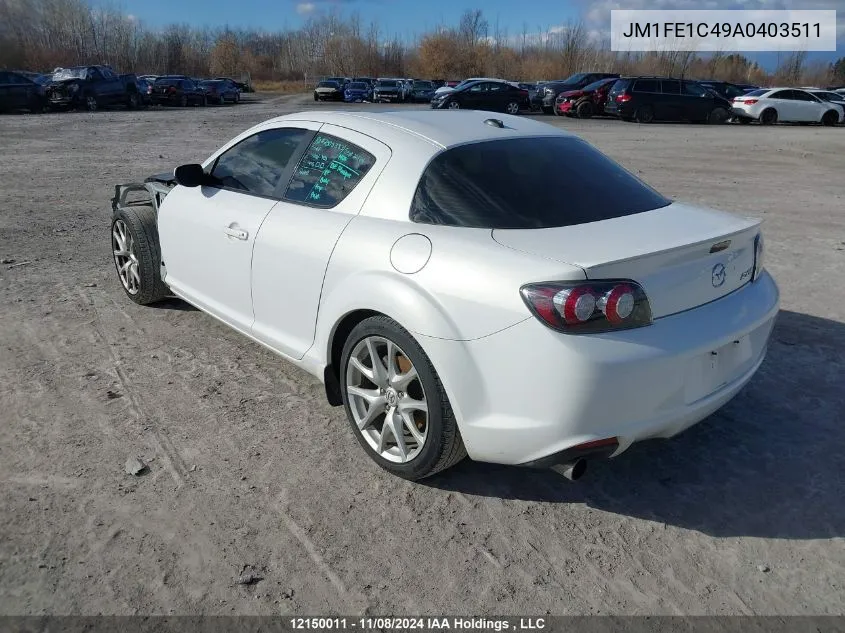 2010 Mazda Rx-8 VIN: JM1FE1C49A0403511 Lot: 12150011