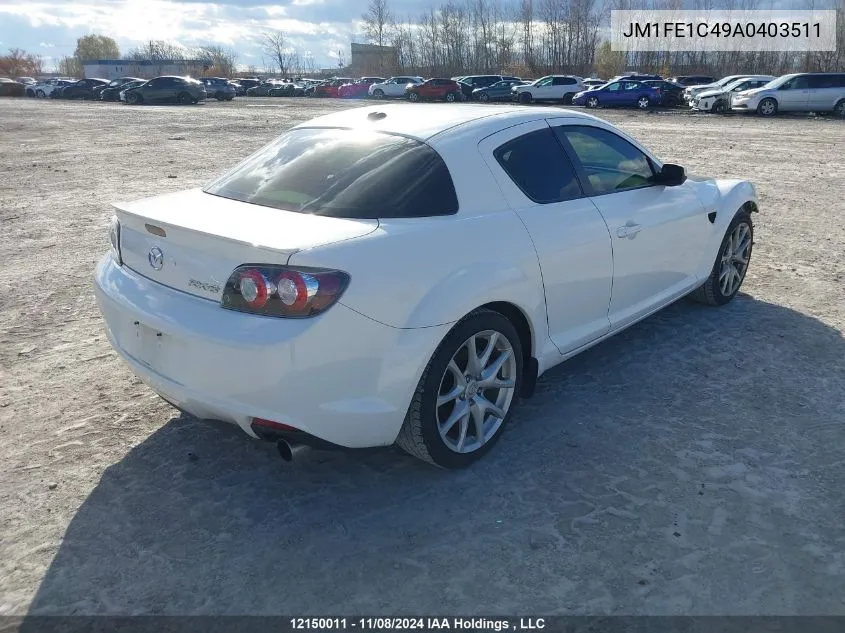 2010 Mazda Rx-8 VIN: JM1FE1C49A0403511 Lot: 12150011