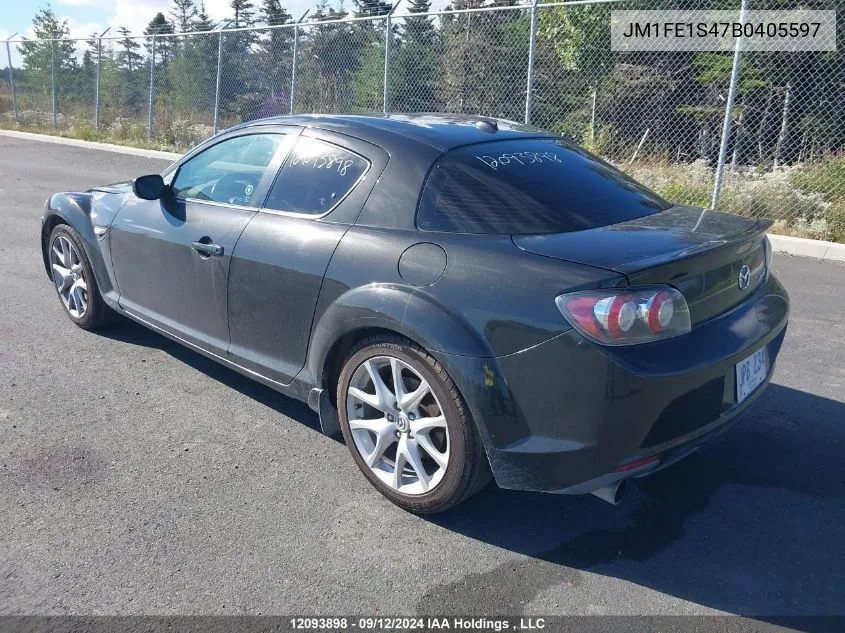 2011 Mazda Rx-8 VIN: JM1FE1S47B0405597 Lot: 12093898