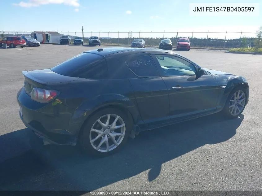 2011 Mazda Rx-8 VIN: JM1FE1S47B0405597 Lot: 12093898