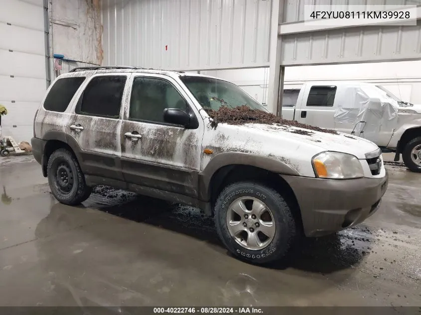 2001 Mazda Tribute Es V6/Lx V6 VIN: 4F2YU08111KM39928 Lot: 40222746