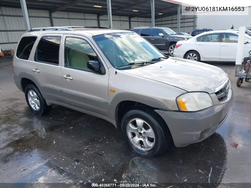 4F2YU06181KM16553 2001 Mazda Tribute Dx V6