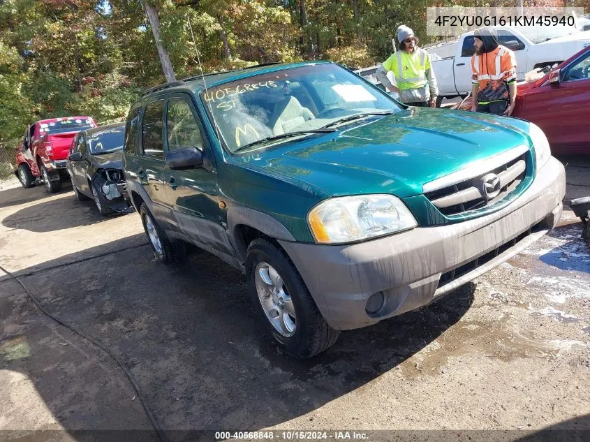 2001 Mazda Tribute Dx VIN: 4F2YU06161KM45940 Lot: 40568848