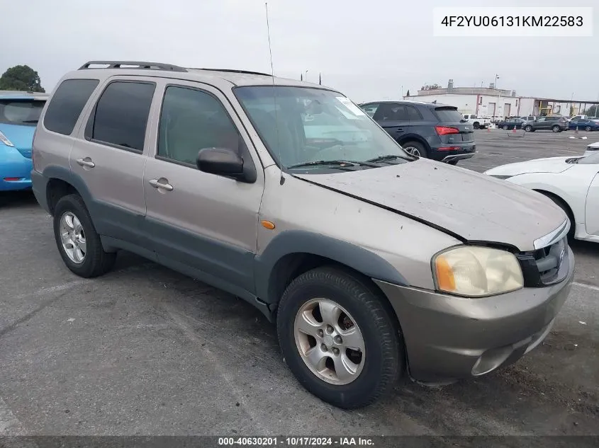 4F2YU06131KM22583 2001 Mazda Tribute Dx V6