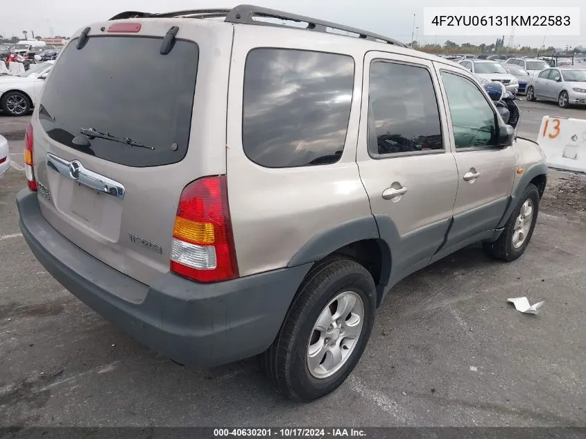 4F2YU06131KM22583 2001 Mazda Tribute Dx V6