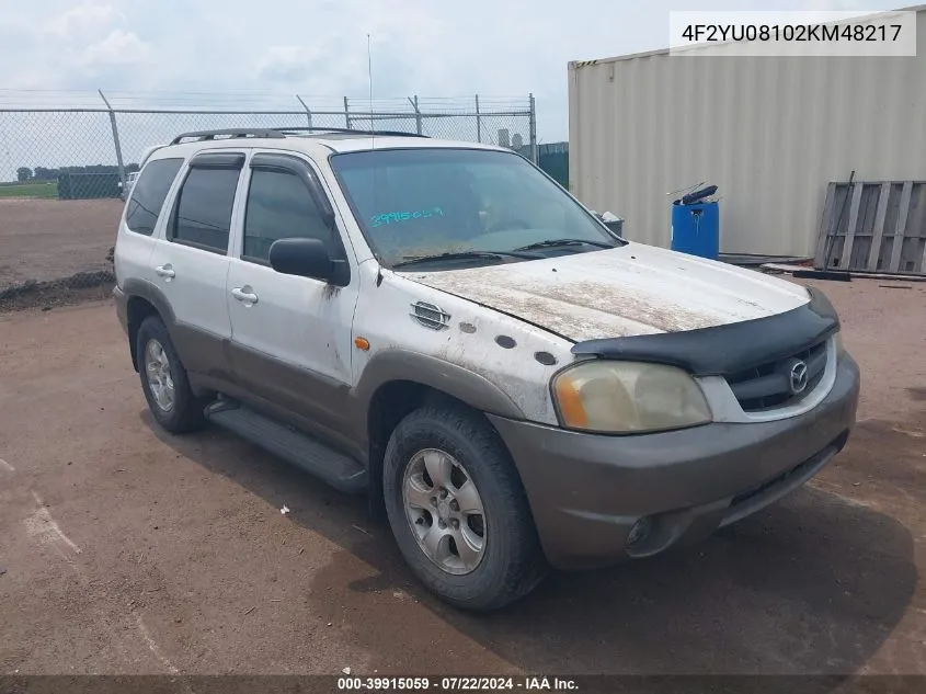 2002 Mazda Tribute Es V6/Lx V6 VIN: 4F2YU08102KM48217 Lot: 39915059