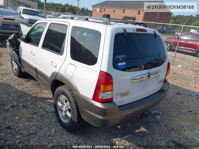 4F2YU09192KM38168 2002 Mazda Tribute Es V6/Lx V6