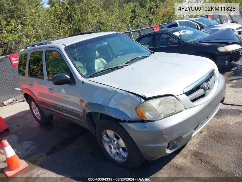 2002 Mazda Tribute Es V6/Lx V6 VIN: 4F2YU09102KM11828 Lot: 40394335