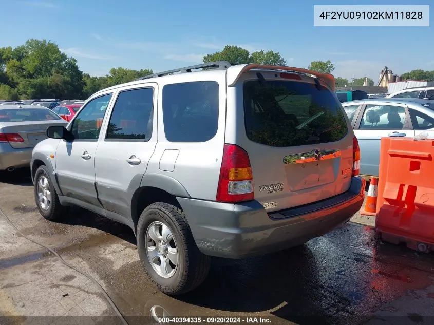 2002 Mazda Tribute Es V6/Lx V6 VIN: 4F2YU09102KM11828 Lot: 40394335