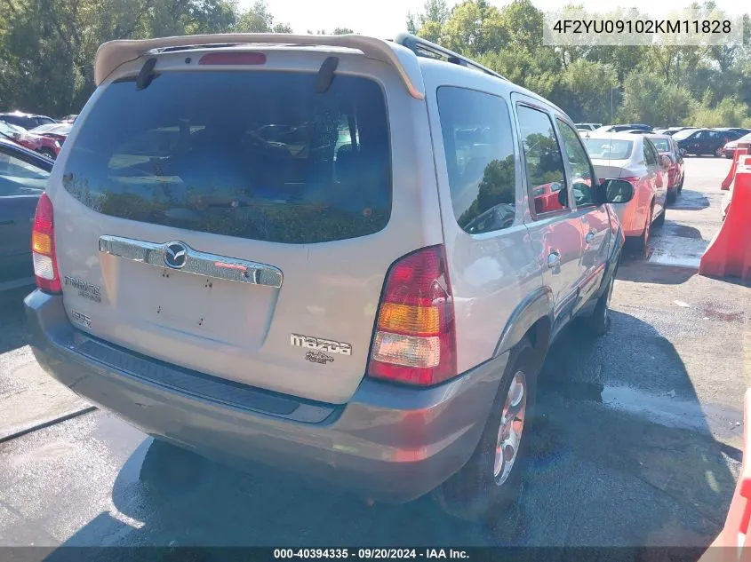 4F2YU09102KM11828 2002 Mazda Tribute Es V6/Lx V6