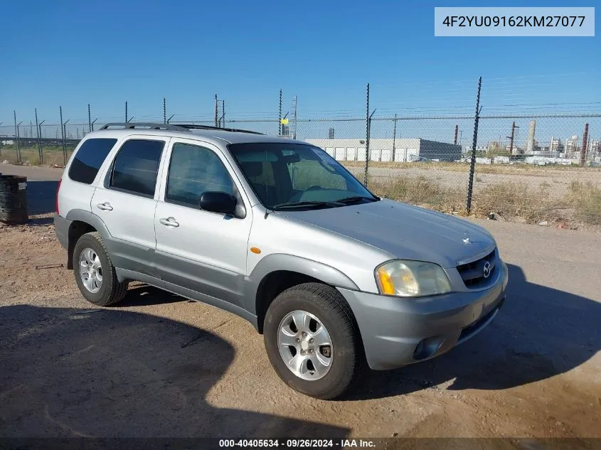 2002 Mazda Tribute Es V6/Lx V6 VIN: 4F2YU09162KM27077 Lot: 40405634