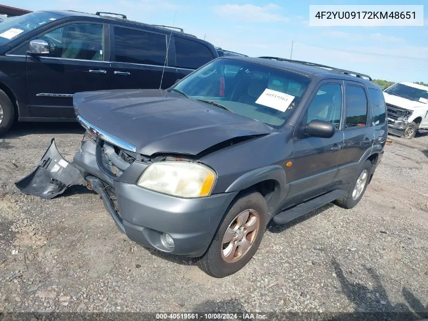 4F2YU09172KM48651 2002 Mazda Tribute Es V6/Lx V6