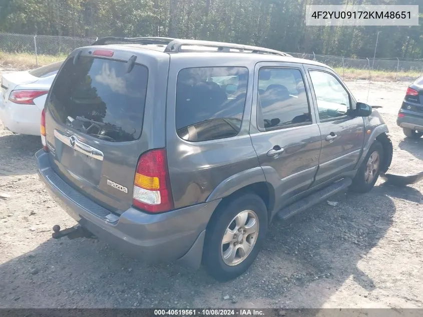 4F2YU09172KM48651 2002 Mazda Tribute Es V6/Lx V6