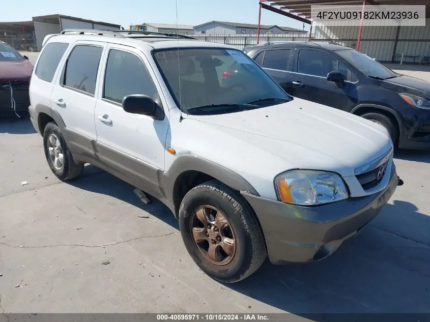 2002 Mazda Tribute Es V6/Lx V6 VIN: 4F2YU09182KM23936 Lot: 40595971