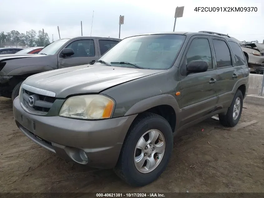 2002 Mazda Tribute Es V6/Lx V6 VIN: 4F2CU091X2KM09370 Lot: 40621381