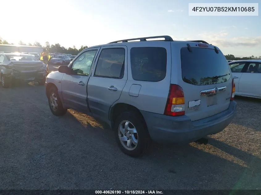 2002 Mazda Tribute Dx VIN: 4F2YU07B52KM10685 Lot: 40626190