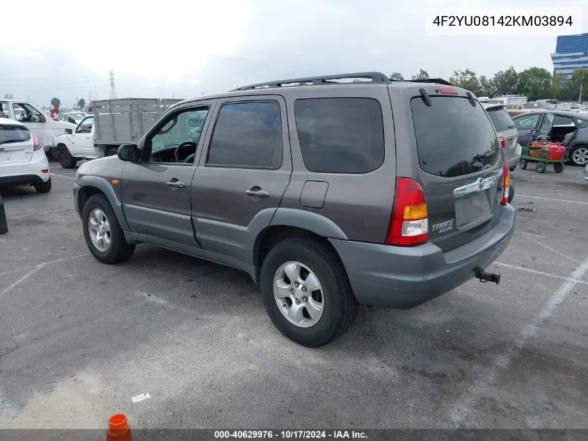 2002 Mazda Tribute Es V6/Lx V6 VIN: 4F2YU08142KM03894 Lot: 40629976