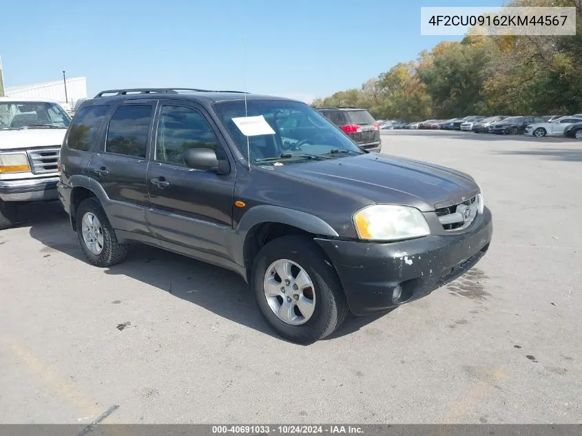 2002 Mazda Tribute Es V6/Lx V6 VIN: 4F2CU09162KM44567 Lot: 40691033