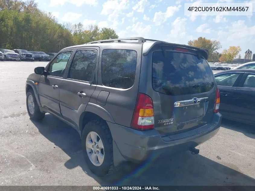 2002 Mazda Tribute Es V6/Lx V6 VIN: 4F2CU09162KM44567 Lot: 40691033