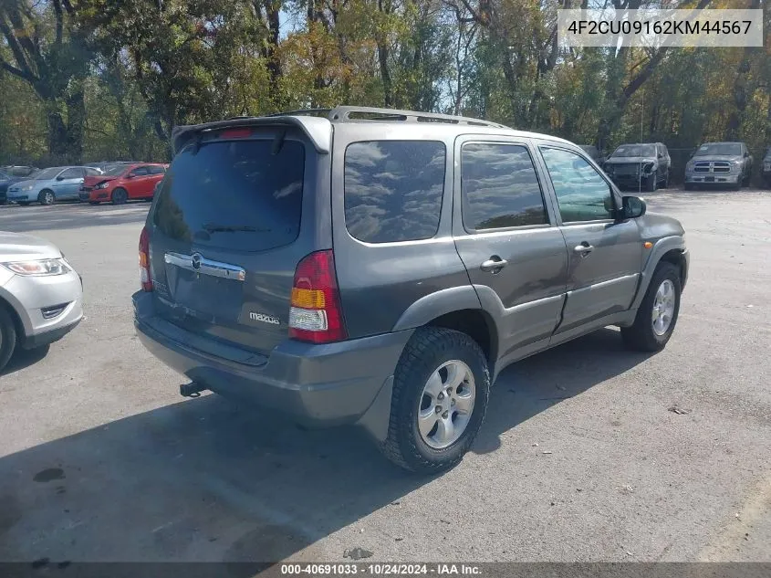 2002 Mazda Tribute Es V6/Lx V6 VIN: 4F2CU09162KM44567 Lot: 40691033