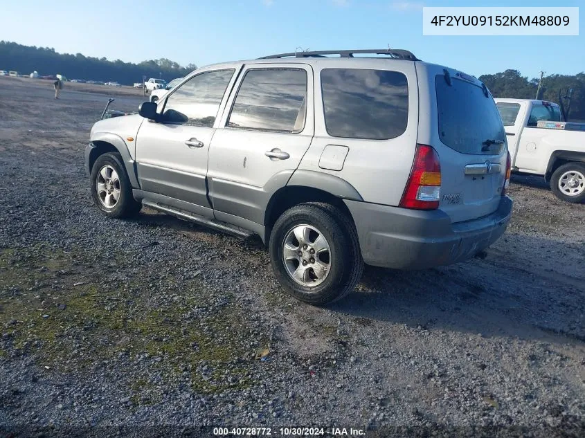 2002 Mazda Tribute Es V6/Lx V6 VIN: 4F2YU09152KM48809 Lot: 40728772