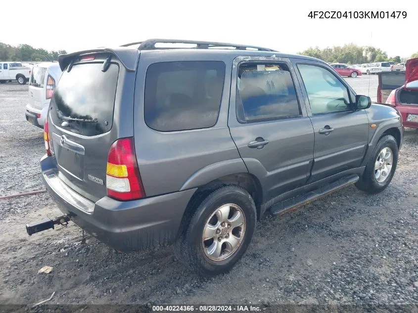 2003 Mazda Tribute Lx V6 VIN: 4F2CZ04103KM01479 Lot: 40224366