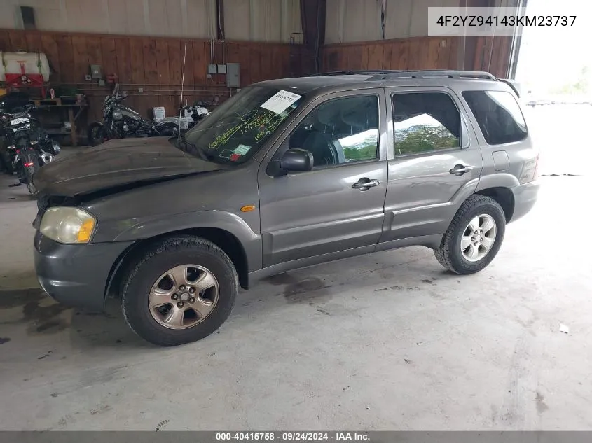 2003 Mazda Tribute Lx V6 VIN: 4F2YZ94143KM23737 Lot: 40415758