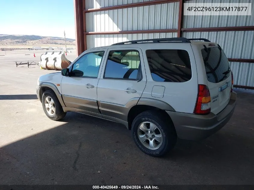 2003 Mazda Tribute Es V6 VIN: 4F2CZ96123KM17877 Lot: 40425649