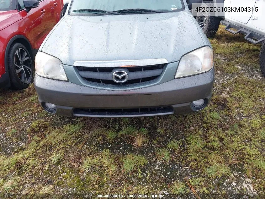 2003 Mazda Tribute Es VIN: 4F2CZ06103KM04315 Lot: 40538618