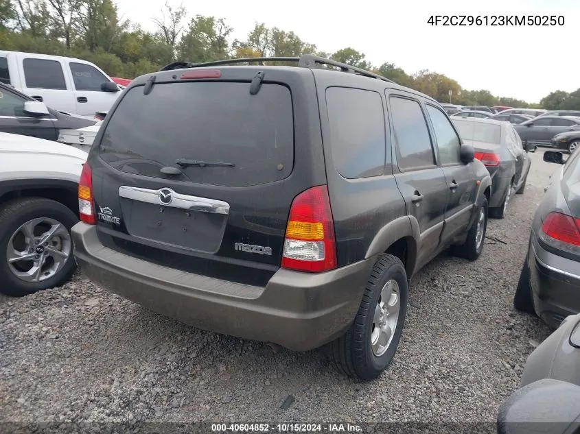 2003 Mazda Tribute Es V6 VIN: 4F2CZ96123KM50250 Lot: 40604852