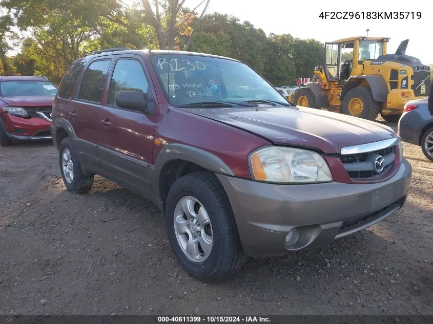 2003 Mazda Tribute Es V6 VIN: 4F2CZ96183KM35719 Lot: 40611399