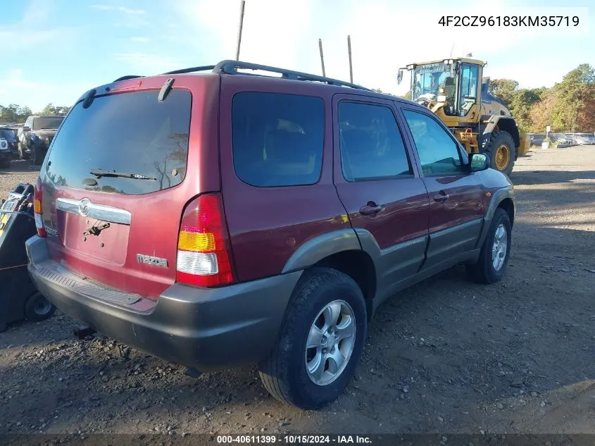 2003 Mazda Tribute Es V6 VIN: 4F2CZ96183KM35719 Lot: 40611399