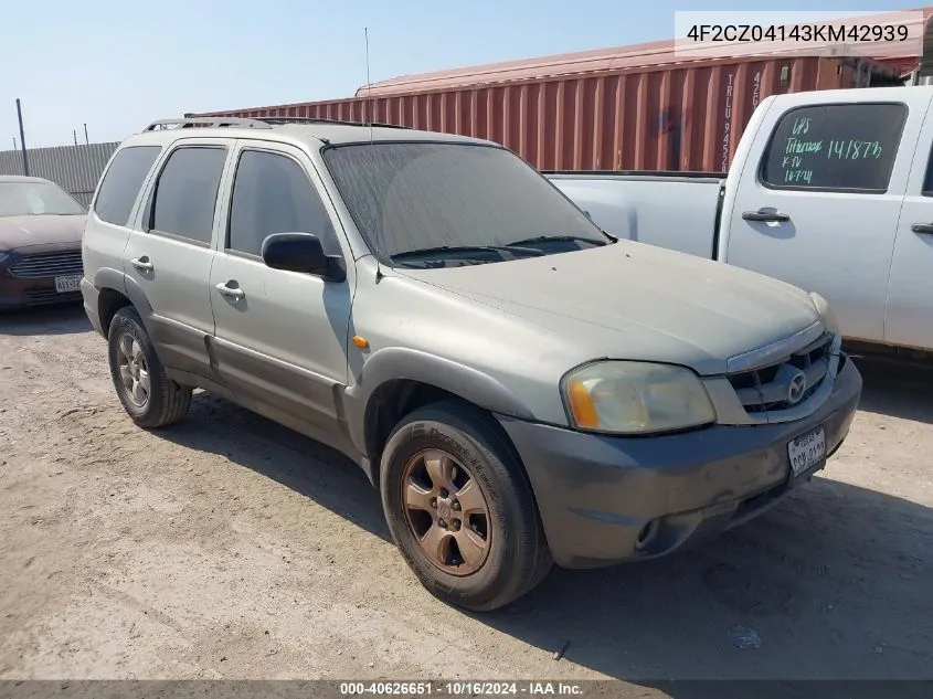 4F2CZ04143KM42939 2003 Mazda Tribute Lx V6