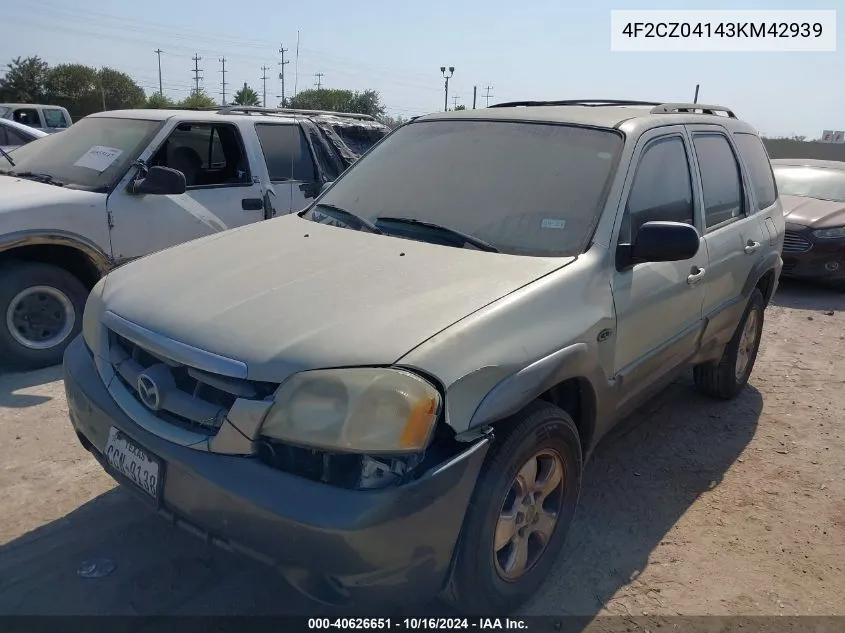 4F2CZ04143KM42939 2003 Mazda Tribute Lx V6