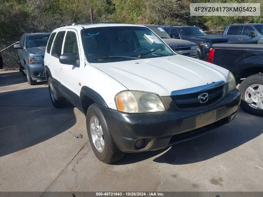 2003 Mazda Tribute Lx V6 VIN: 4F2YZ04173KM05423 Lot: 40721643